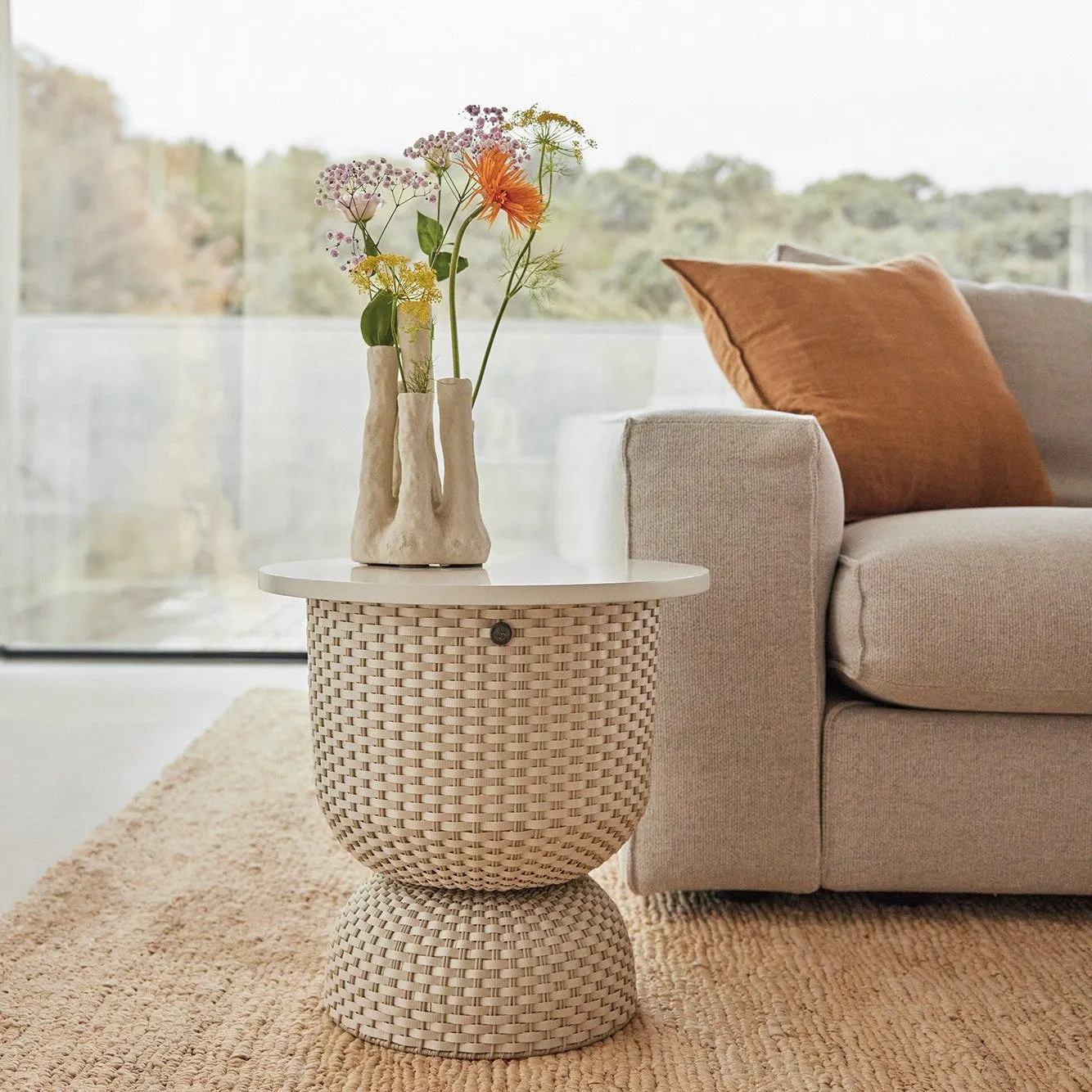 Handed By Twist Table sidebord oppbevaringsbord med lokk flettet
