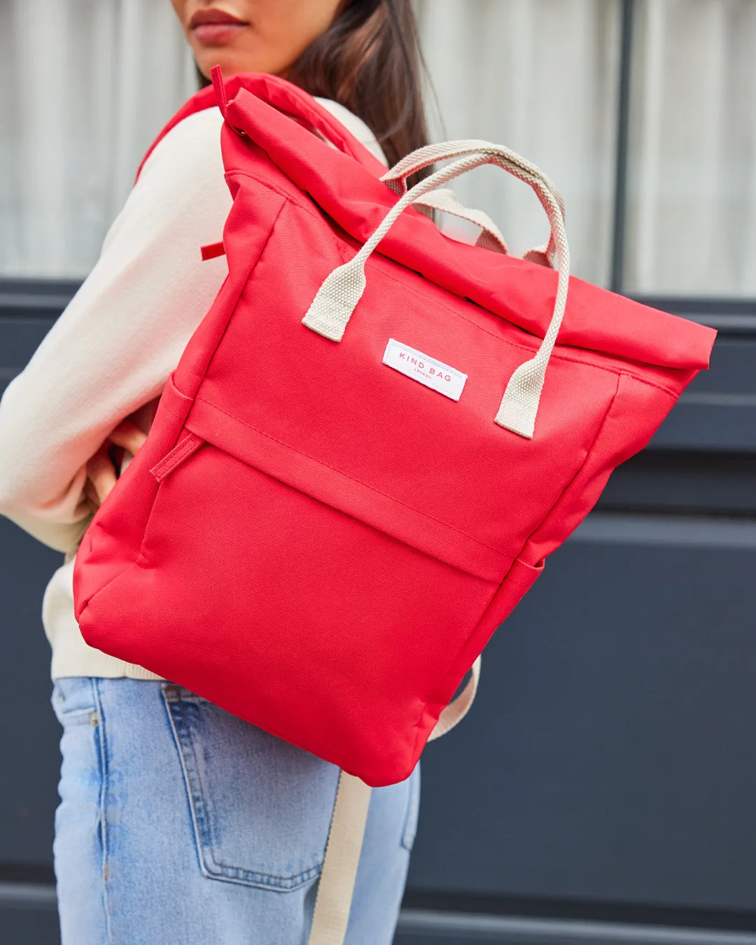 Kind Bag Hackney Backpack Medium ryggsekk poppy red vanntett