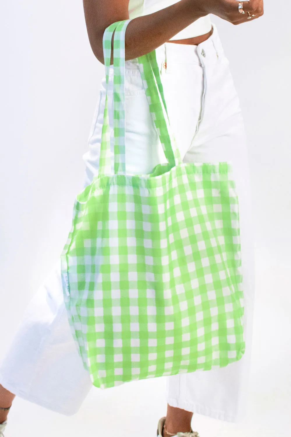 Kind Bag Lime Green Gingham toteveske 16" laptop