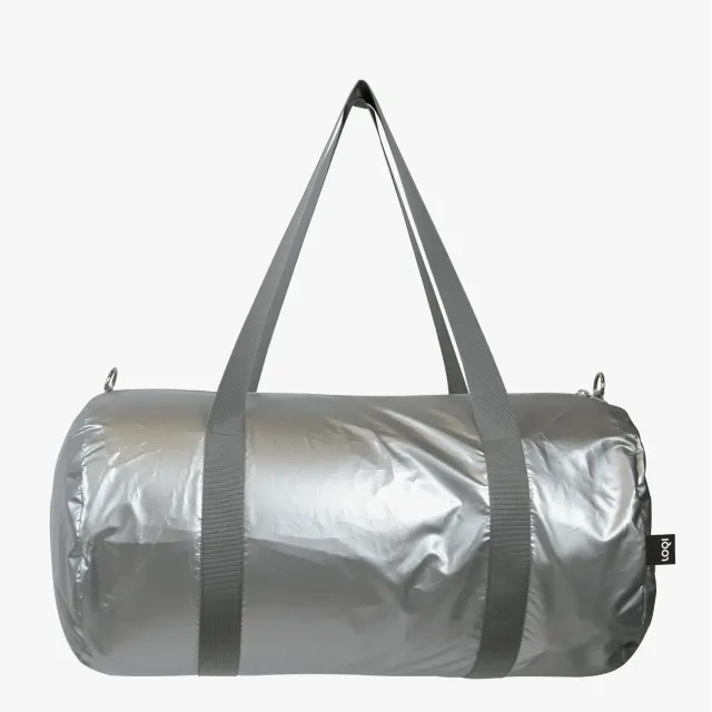 LOQI Metallic Silver Weekender handlenett sølv metallic