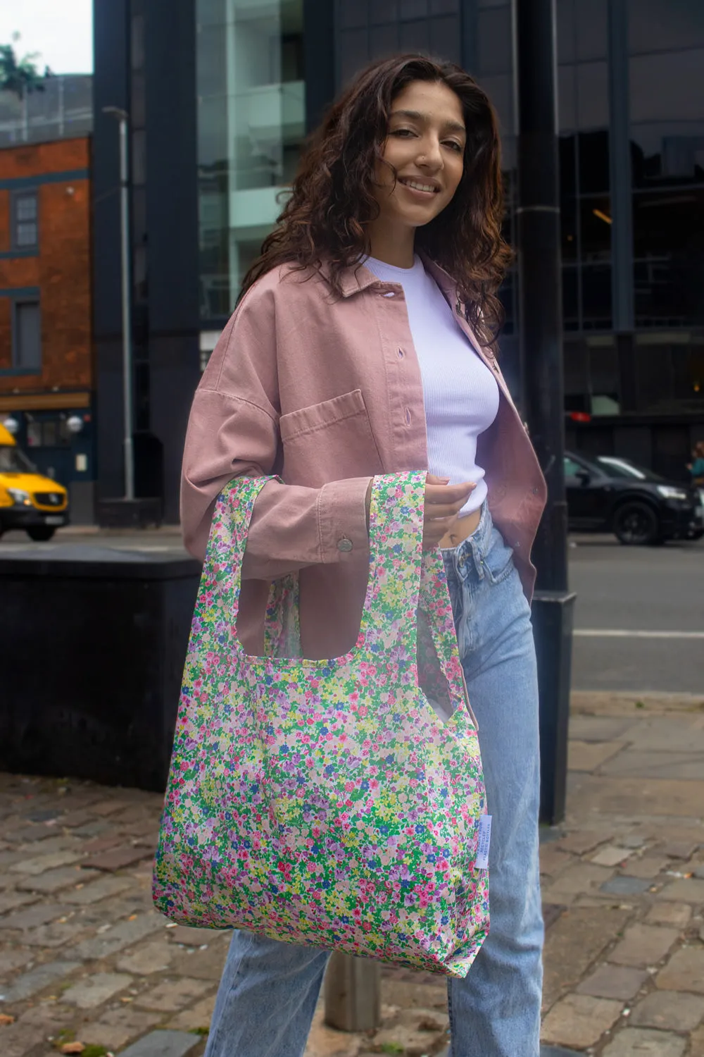Kind Bag Meadow Flowers Medium handlenett blomstret