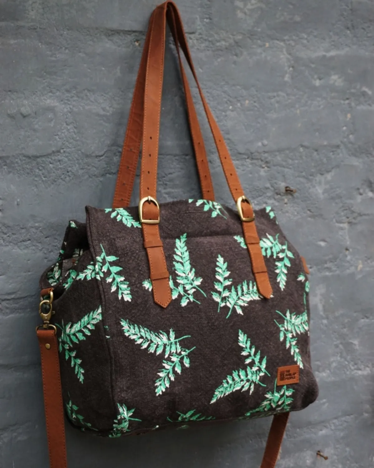 The Burlap People Boyfriend Bag skulderveske flaskegrønn myk