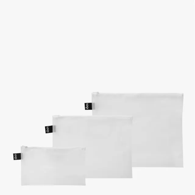 LOQI Transparent Milky Zip weekender gjennomsiktig