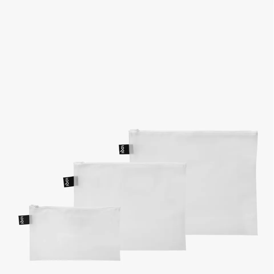LOQI Transparent Milky Zip weekender gjennomsiktig