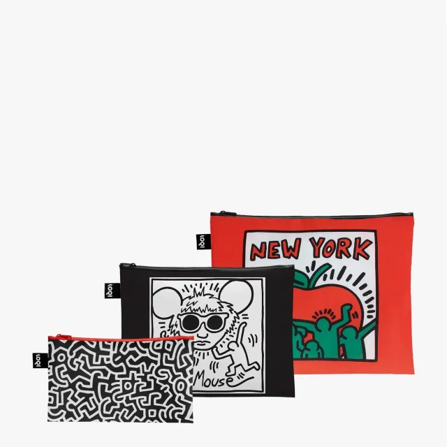 LOQI Keith Haring Untitled Andy Mouse handlenett lommer